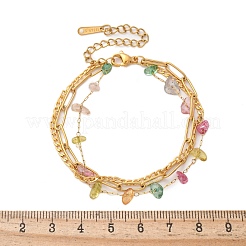 Многорядные браслеты из нержавеющей стали BJEW-D303-02G