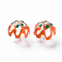 Прозрачные стеклянные эмалевые бусины GLAA-N049-013