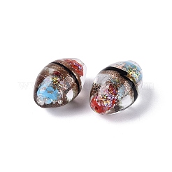 Perles de verre faites à la main bicolores.&nbsp;FOIL-Q001-01D