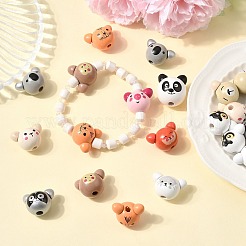 52 pièces 13 styles de perles européennes en bois naturel&nbsp;WOOD-CJ0002-82