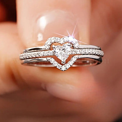 Messing-Strass-Fingerringe für Frauen&nbsp;WG3401F-01