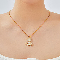 Элегантные ожерелья с подвеской в виде мини-медведя из прозрачного кубического циркония WF3918