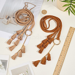 2 Stück 2 Farben Boho-Kunstlederquaste mit Legierungsring Taillengürtel für Damen&nbsp;AJEW-CL0005-22A