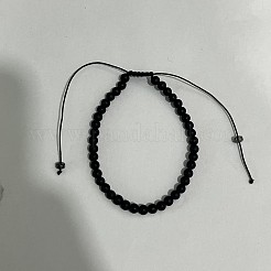 Круглые браслеты из плетеных бусин из натурального лавового камня MG3071