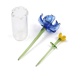 Handgefertigtes Blumen- und Vasenset aus Glaskunst für Geburtstagsdekorationen auf dem Tisch&nbsp;LAMP-D007-002K