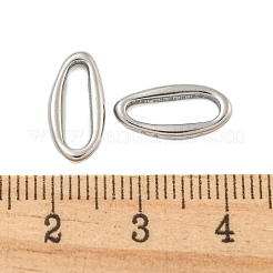 変色しない304ステンレススチール製リンクリング  不規則な楕円形  ステンレス鋼色  14x6.5x2mm  内径：11x3mm&nbsp;STAS-A095-04A-P