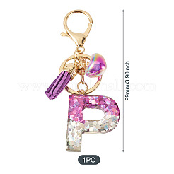 Porte-clés cœur en résine et alliage&nbsp;KEYC-TADJ0002-01G-P
