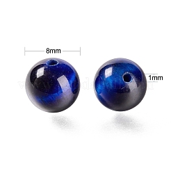 100pcs 8mm natürliche Tigerauge runde Perlen&nbsp;DIY-LS0002-26