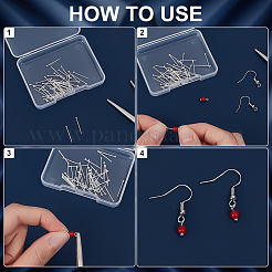 50 шт. 925 серебряные булавки с шаровой головкой&nbsp;STER-BC0003-76A