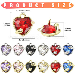 12 шт. 6-х цветные подвески из сплава стекла&nbsp;FIND-YW0011-33G