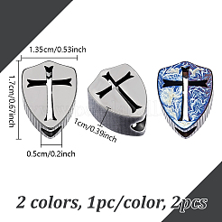 2 pz 2 colori perline in lega di titanio a forma di coltello per ciondolo con cordino&nbsp;FIND-NB0007-09