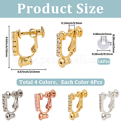 16 шт. 4-х цветная латунь с хрустальными стразами в виде клипсы&nbsp;FIND-SP0003-98