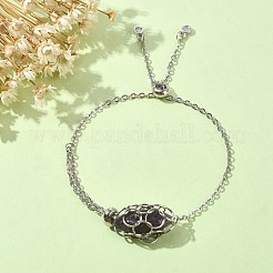 Браслеты-слайдеры из натуральных смешанных драгоценных камней BJEW-JB09901