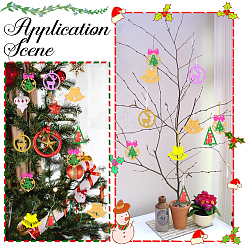 4 комплект 4 стилей рождественских незаконченных деревянных подвесных украшений WOOD-SC0001-87