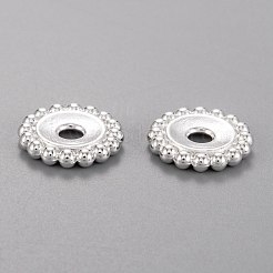 チベット風合金ビーズ  花  銀  鉛フリー及びカドミウムフリー  17.5x3mm  穴：4mm&nbsp;X-K0P1Z021