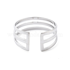 925 серебряное открытое кольцо-манжета&nbsp;RJEW-S006-02S