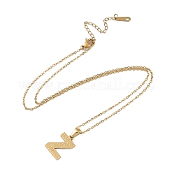 Ионное покрытие (ip) начальная буква 304 нержавеющая сталь кулон ожерелья NJEW-M199-01G-Z