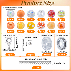 Набор украшений для браслетов из круглых акриловых и смоляных бусин своими руками DIY-SC0026-41