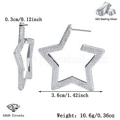 S925 серьги-гвоздики из стерлингового серебра в форме звезды NU9331