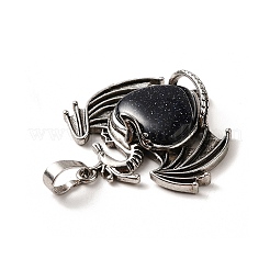 Подвески в форме сердца из синтетического синего золота&nbsp;KK-K331-01AS-19