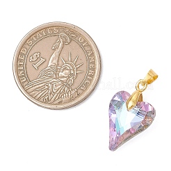 Pendentifs en verre transparent galvanisé&nbsp;X-PALLOY-JF05156-01