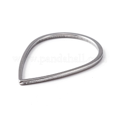 304ステンレススチールリンクリング  ティアドロップ  ステンレス鋼色  26x17x1mm  内径：23x15mm&nbsp;STAS-WH0029-31