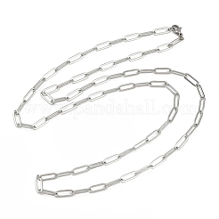 Colliers à chaîne trombone en acier inoxydable 304&nbsp;LS-NJEW-H072-01P