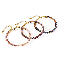 3 Stück 3 Farben 4 mm geflochtene Nylonschnur-Armbänder&nbsp;FIND-TA0009-40A