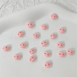 楕円形のプラスチッククラフト豚の鼻  人形作り用品  ピンク  8x10mm&nbsp;PW-WG82502-01