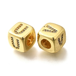 Латунные микро проложить кубического циркония бусы KK-R218-01G