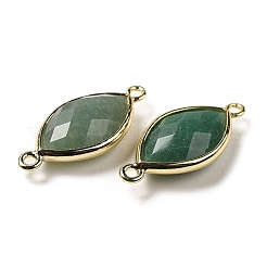 Граненые подвески-коннекторы из натурального зеленого авантюрина&nbsp;G-K347-03G-17