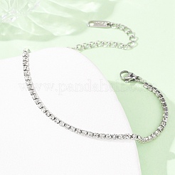 Браслеты-цепочки из нержавеющей стали 304 со стразами для женщин&nbsp;BJEW-P376-01P-01
