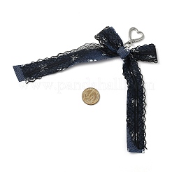 2 шт. подвесные украшения из полиэстеровой кружевной ленты с бантом 2 цветов&nbsp;HJEW-JM04338