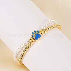 Латунь многожильных браслеты BJEW-M056-09G