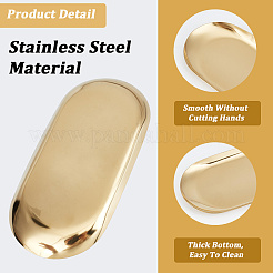 2 шт. овальная пластина для демонстрации ювелирных изделий из нержавеющей стали 430 STAS-CN0001-70G