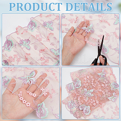 2 ярд полиэстеровой кружевной отделки с цветочной вышивкой DIY-BC0013-22