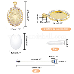 Наборы для самостоятельного изготовления овальной подвески-броши DIY-CA0004-04