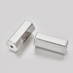 CCBプラスチックビーズ  六角形のプリズム  プラチナ  33x16x14mm  穴：3mm&nbsp;CCB-L011-034P