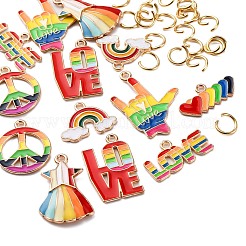 14 шт. 7 стиля подвески из сплава и эмали на тему гордости и радуги&nbsp;ENAM-FP0001-87