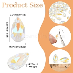 30 Stück facettierte Glasanhänger&nbsp;GLAA-YW0005-49