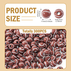 300 шт. напечатанные распылением непрозрачные акриловые европейские бусины&nbsp;SACR-TA0001-56