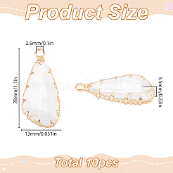 10 шт. подвески из стекла в форме капли FIND-GO0003-65