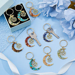 14 шт. 7 стиля брелок из сплава с драгоценными камнями в виде луны и звезд на тему чакры KEYC-DC00033