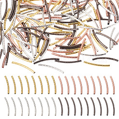 300 шт. 4-х цветные изогнутые латунные трубчатые бусины KK-TA0002-17