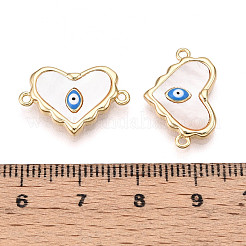 Подвески-соединители в форме сердца из натуральной латуни с паве&nbsp;KK-N258-08G