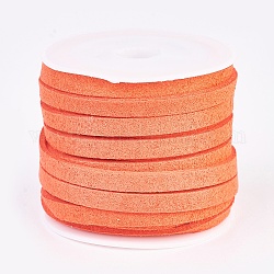 Faux Suede Cord, Faux Suede Lace, Orange Red, 5x1.5mm, about 5.46 yards(5m)/roll