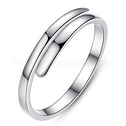 Простой купол 925 регулируемое кольцо из стерлингового серебра для женщин, прозрачные, платина