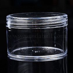 Säulenbehälter zur Aufbewahrung von Polystyrolperlen, für Schmuckperlen kleines Zubehör, Transparent, 6.9x4.4 cm, Innendurchmesser: 6.2 cm