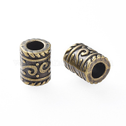 Tibetano piombo antico metallo bronzo libero e nichel libero & cadmio, 7mm di diametro, 9 mm di lunghezza, Foro: 4 mm