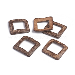 Coconut Linking Rings, for DIY Craft Jewelry Making, Square, Coconut Brown, 37.5x37.5x2.8mm, Inner Size: 23x23mm